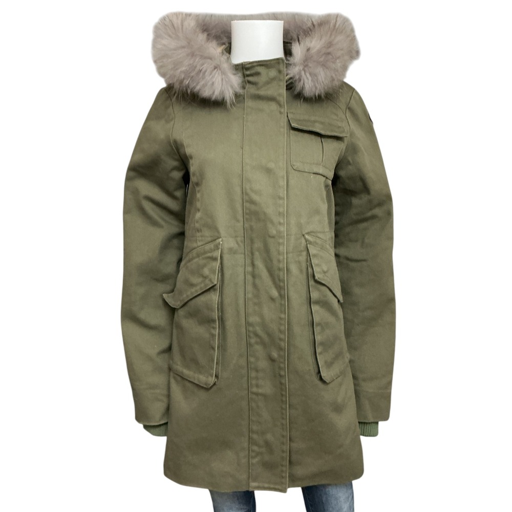 Pajar Canada Womens Real Fur Trim Hooded Parka Jacket Size M Heavyweight Winter